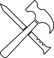 Hammer icon illustration isolated vector sign symbol on white background..eps