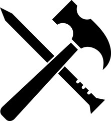 Hammer icon illustration isolated vector sign symbol on white background..eps