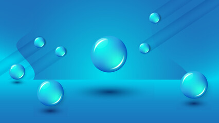 Abstract blue gradient 3d background vector