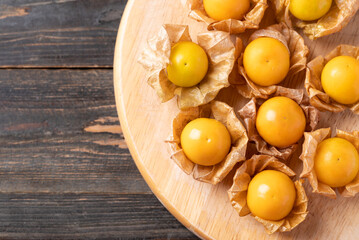 Cape gooseberry, golden berry or ground cherry (Physalis peruviana), Ripe orange fruit