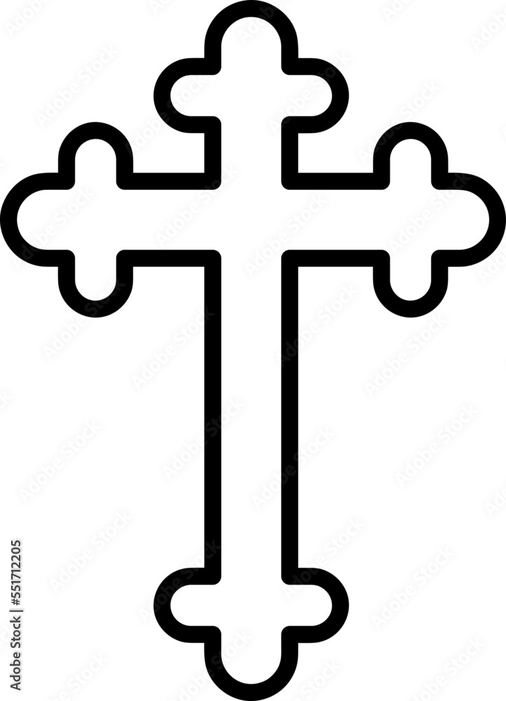 Poster cross christian icon vector design template on white background..eps