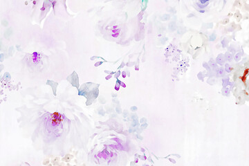 Fototapeta na wymiar Beautiful elegant hand drawn floral illustration