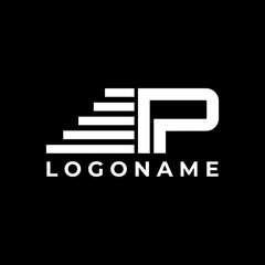 IP initial transhipper logo design vector