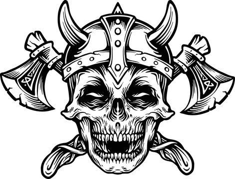 Skull vintage Military with axe Silhouette Vector illustrations for your work Logo, mascot merchandise t-shirt, stickers and Label designs, poster, greeting cards advertising business company or brand