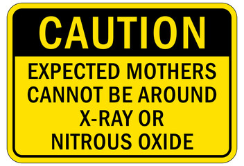 Radiation warning sign and labels immediate notify nurse if you suspect pregnant