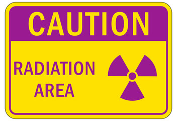 Obraz premium Radiation warning sign and labels radiation area
