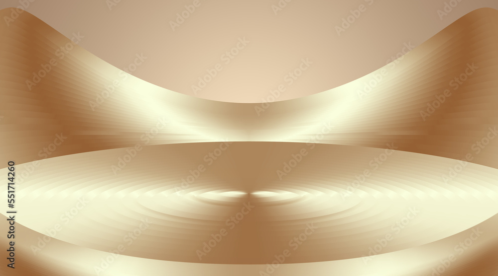 Poster 3d rendering gold product display exhibition futuristic technological spatial background