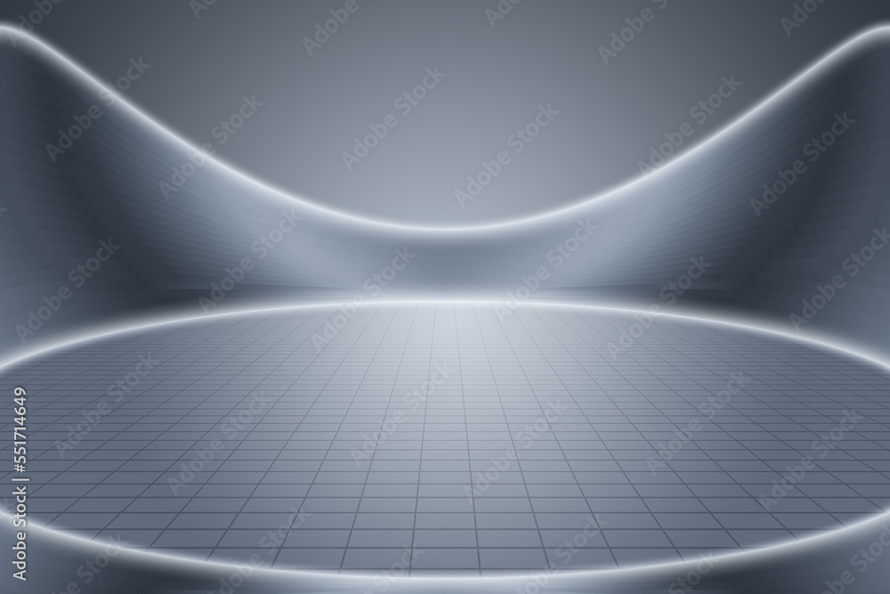 Poster 3d rendering silver gray product display exhibition future science and technology spatial background