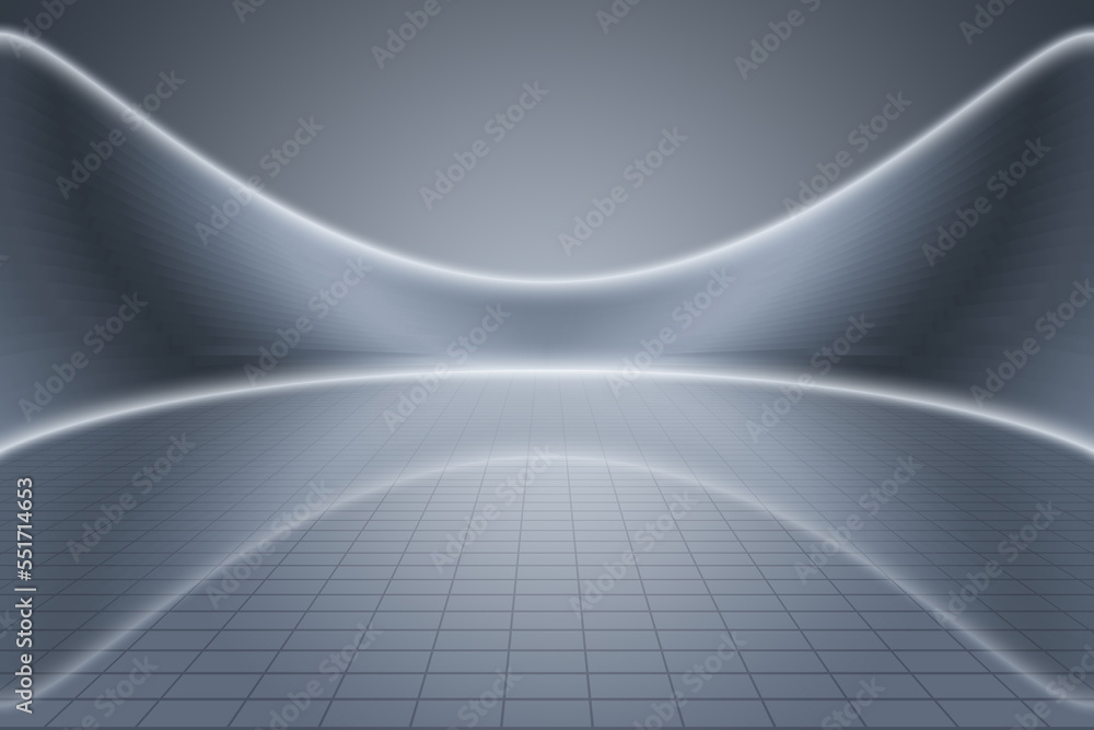 Poster 3d rendering silver gray product display exhibition future science and technology spatial background