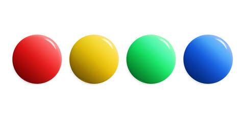 Circle and cross signs with green and red 3D button vector illustration