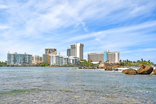 Playita del Condado Lagoon (Little Beach of Condado) in the metro area of San Juan on the island of Puerto Rico in the Caribbean.