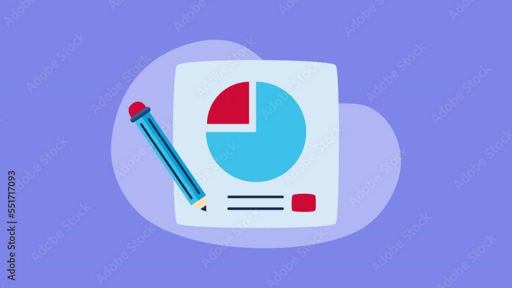 Poster statistics pie infographic data animation