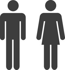 male and female black shadow icon, Toilet icon.