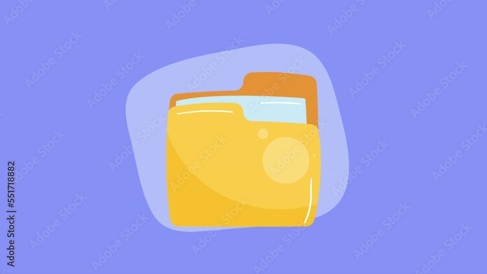 Poster folder file document storage animation