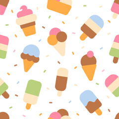 seamless pattern with ice cream