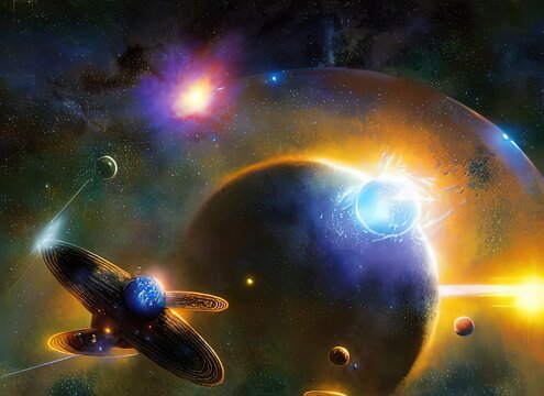 Procyon Binary Star System Space Art Depiction