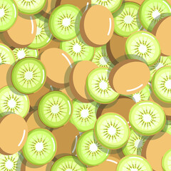 Kiwi fruit illustration pattern background