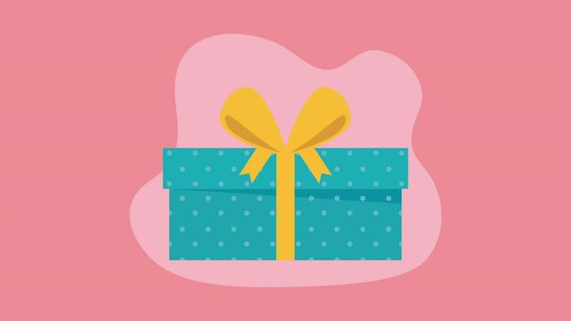 blue gift box present animation