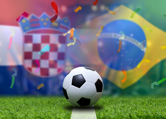 Football Cup competition between the national Croatia and national Brazil.