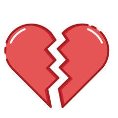 Broken Heart Love Flat Design
