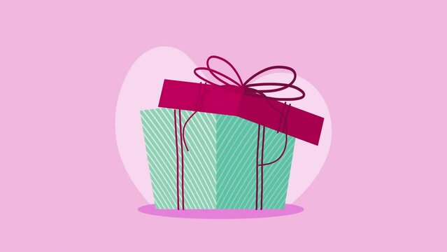 red and blue gift box animation