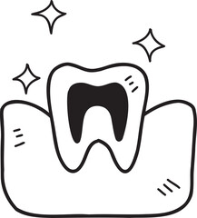 Hand Drawn teeth and gums illustration © toonsteb