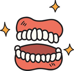 Hand Drawn teeth and gums illustration - obrazy, fototapety, plakaty