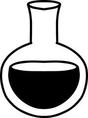 Hand Drawn round chemical bottle illustration