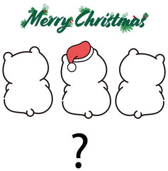 Curious cute baby bears on Christmas Season