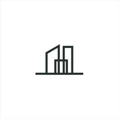 Building construction abstract business logo. Geometric line logo inspiration. Vector template on the white background.