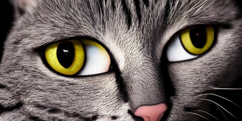 Generative AI cat eyes close up and detailed