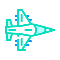 fighter jet airplane aircraft color icon vector. fighter jet airplane aircraft sign. isolated symbol illustration