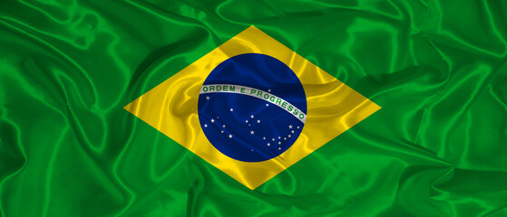 Brazil country wavy flag design