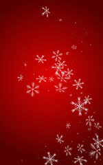 Obraz na płótnie Canvas White Snow Vector Red Background. Fantasy