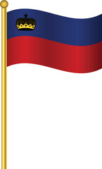 Flag of Liechtenstein, Liechtenstein flag Golden waving isolated vector illustration eps10.
