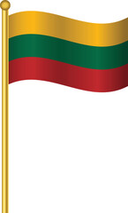 Flag of Lithuania,Lithuania flag Golden waving isolated vector illustration eps10.