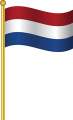 Flag of Netherlands, Netherlands flag Golden waving isolated vector illustration eps10.