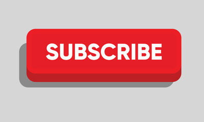 red subscribe button for blogging, promotion, social media concept, channel, blog, social media background. marketing campaigns. Vector illustration.