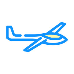 glider airplane aircraft color icon vector. glider airplane aircraft sign. isolated symbol illustration