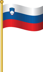 Flag of Slovenia ,Slovenia flag Golden waving isolated vector illustration eps10.