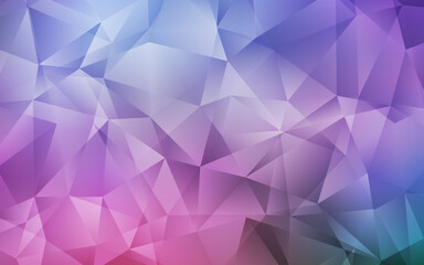 Dark Pink, Blue vector polygonal template.