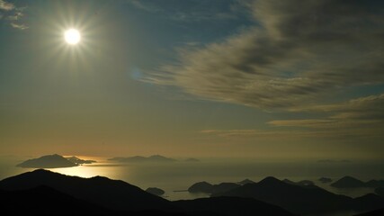 South Korea, Namhae sea, and sunrise scenery