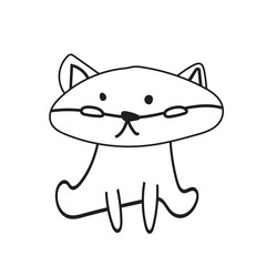 vector abstract fox icon fox black line symbol transparent background fox 