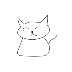 Obraz premium vector abstract cat icon cat black line symbol transparent background cat 