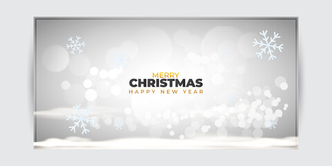 Vector illustration of Merry Christmas and Happy New Year greeting card
