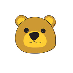 vector abstract bear icon yellow brown bear symbol transparent background bear