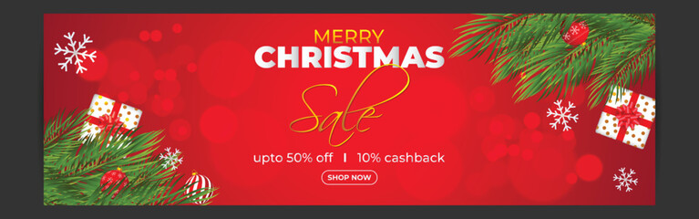 Vector illustration of Merry Christmas Sale banner