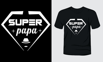 "Super papa" fathers day t-shirt design.