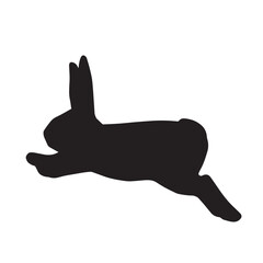 跳ねるウサギのシルエットイラスト