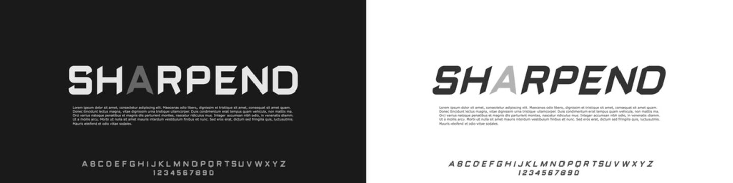 Modern Bold Font Sport Alphabet. Typography urban style fonts for technology, digital, movie, food, housing, camping, adventure logo design. logo font design. vector illustration
